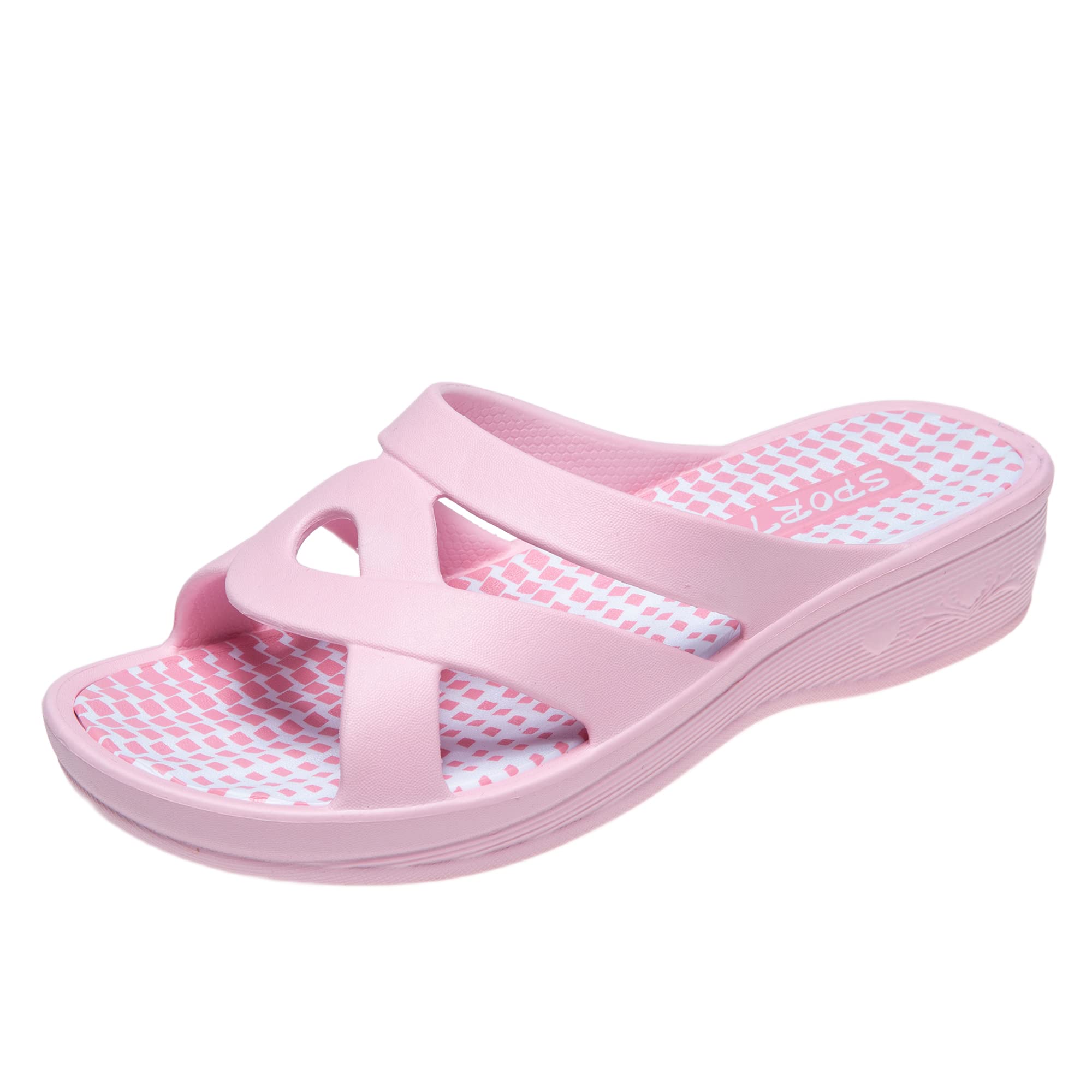 JOMIX Badelatschen Damen Schlappen Sommer Blumenmuster Fußbett Sandalen Badeschlappen Damen Bunt Meer Pool Strand Schwimmen Indoor Outdoor