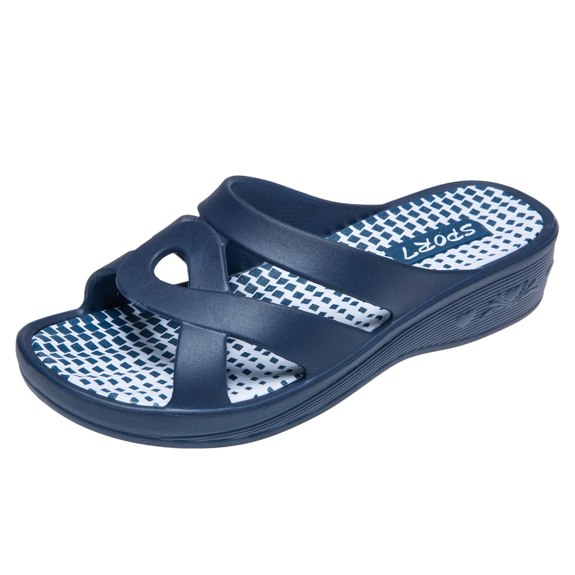 JOMIX Badelatschen Damen Schlappen Sommer Blumenmuster Fußbett Sandalen Badeschlappen Damen Bunt Meer Pool Strand Schwimmen Indoor Outdoor