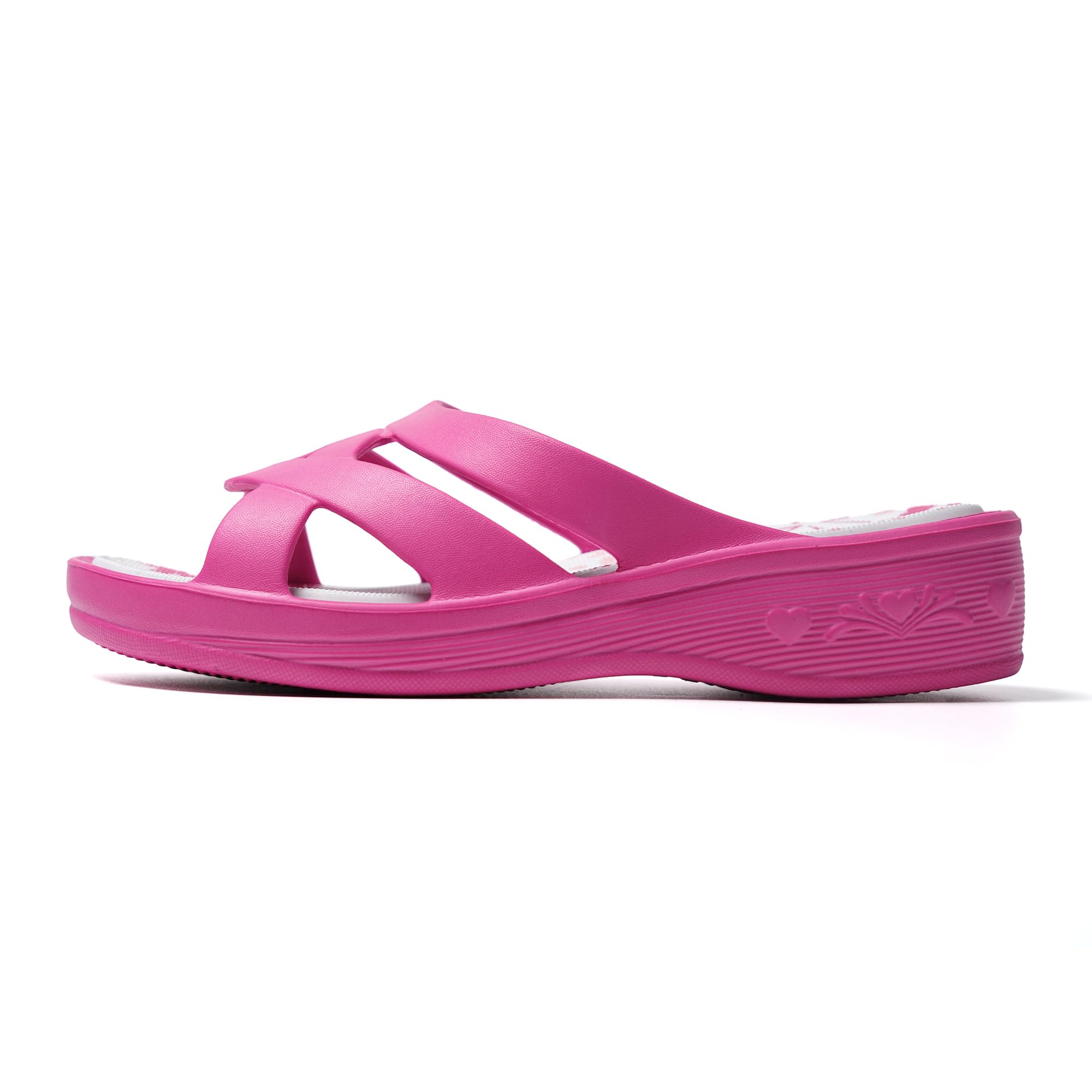 JOMIX Badelatschen Damen Schlappen Sommer Blumenmuster Fußbett Sandalen Badeschlappen Damen Bunt Meer Pool Strand Schwimmen Indoor Outdoor