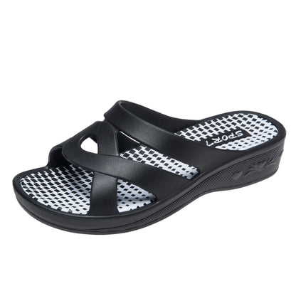 JOMIX Badelatschen Damen Schlappen Sommer Blumenmuster Fußbett Sandalen Badeschlappen Damen Bunt Meer Pool Strand Schwimmen Indoor Outdoor