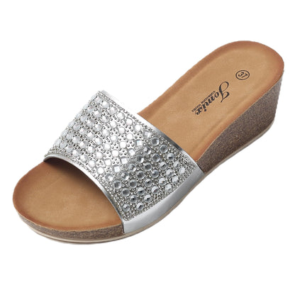 JOMIX Badelatschen Damen Sommer Badeschlappen Slides Weich Schlappen Gummi Sandalen Rutschfest Strand Schwimmen Pantoletten Indoor Outdoor