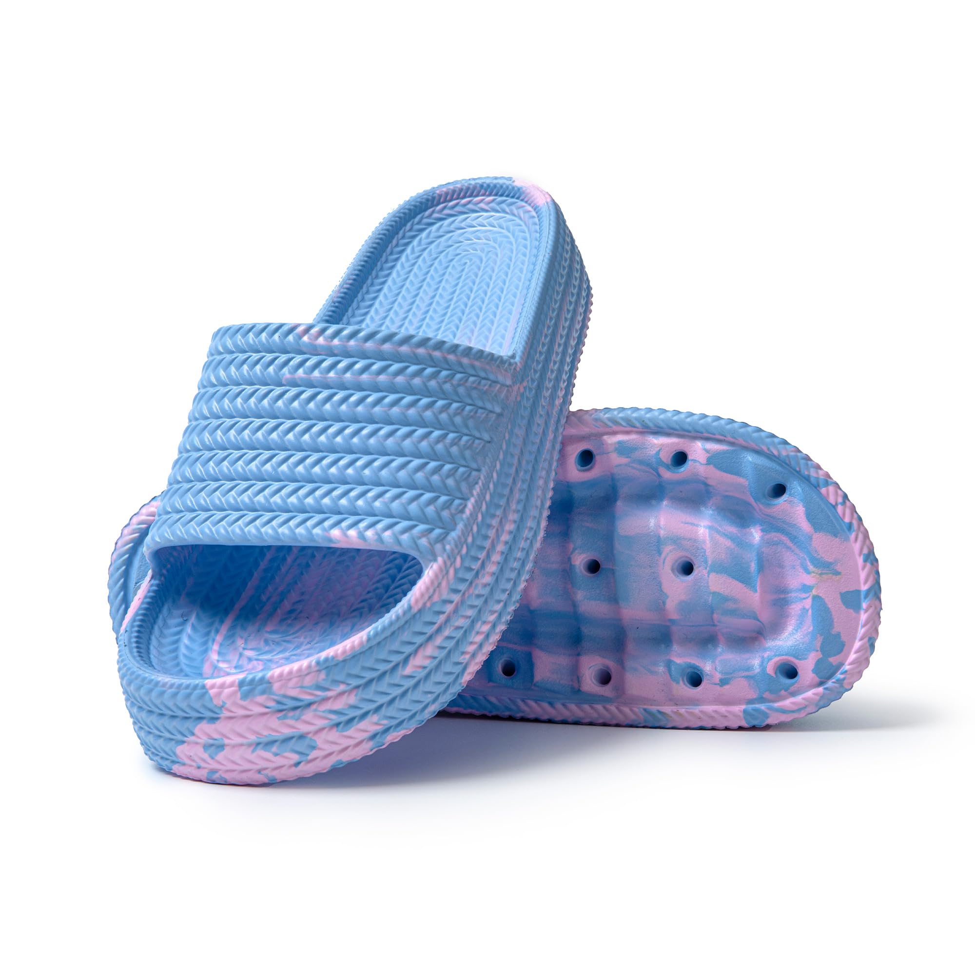 JOMIX Badeschuhe Damen Sommer Cozy Slides Rutschfest Gummi Badelatschen Weich Pool Strand Schlappen Schwimmen Badeschlappen Pantoletten Slippers