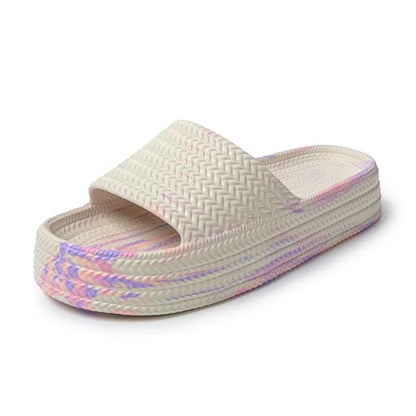 JOMIX Badeschuhe Damen Sommer Cozy Slides Rutschfest Gummi Badelatschen Weich Pool Strand Schlappen Schwimmen Badeschlappen Pantoletten Slippers