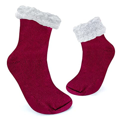 JOMIX Calze Antiscivolo Donna Invernali Calzini a Pantofole Imbottite Felpate Calzettoni Caldi