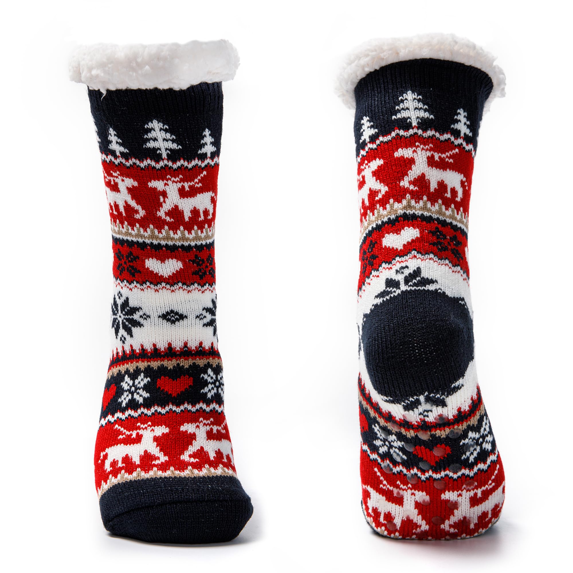 JOMIX Calze Antiscivolo Donna Invernali Pantofole Calde Imbottite Felpate