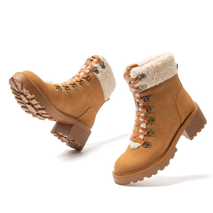 JOMIX Chelsea Boots Damen Klassische Leder Stiefel Gefüttert Outdoor Winterstiefel Winter Stiefeletten