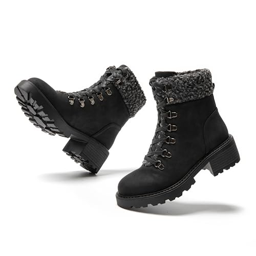 JOMIX Chelsea Boots Damen Klassische Leder Stiefel Gefüttert Outdoor Winterstiefel Winter Stiefeletten