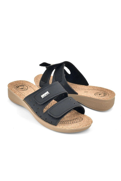 JOMIX Ciabatte Donna Estive Anatomiche a Fascia con Strappo Pantofole Zeppa Sughero Comode da Casa Mare Spiaggia Piscina TD2017