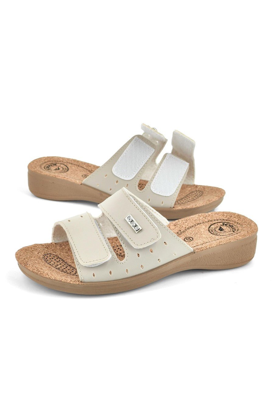 JOMIX Ciabatte Donna Estive Anatomiche a Fascia con Strappo Pantofole Zeppa Sughero Comode da Casa Mare Spiaggia Piscina TD2017