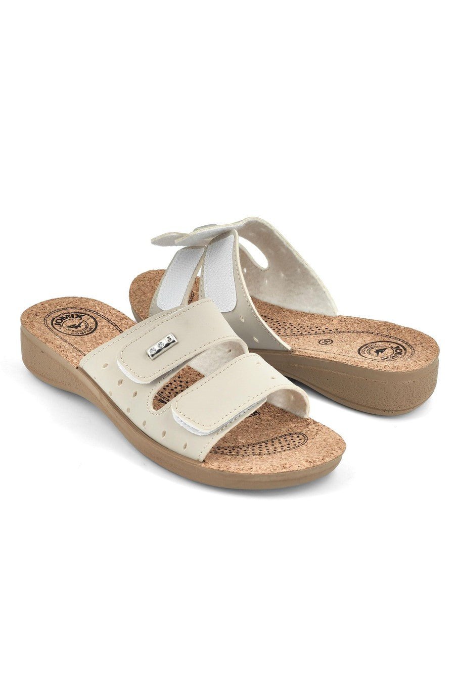 JOMIX Ciabatte Donna Estive Anatomiche a Fascia con Strappo Pantofole Zeppa Sughero Comode da Casa Mare Spiaggia Piscina TD2017