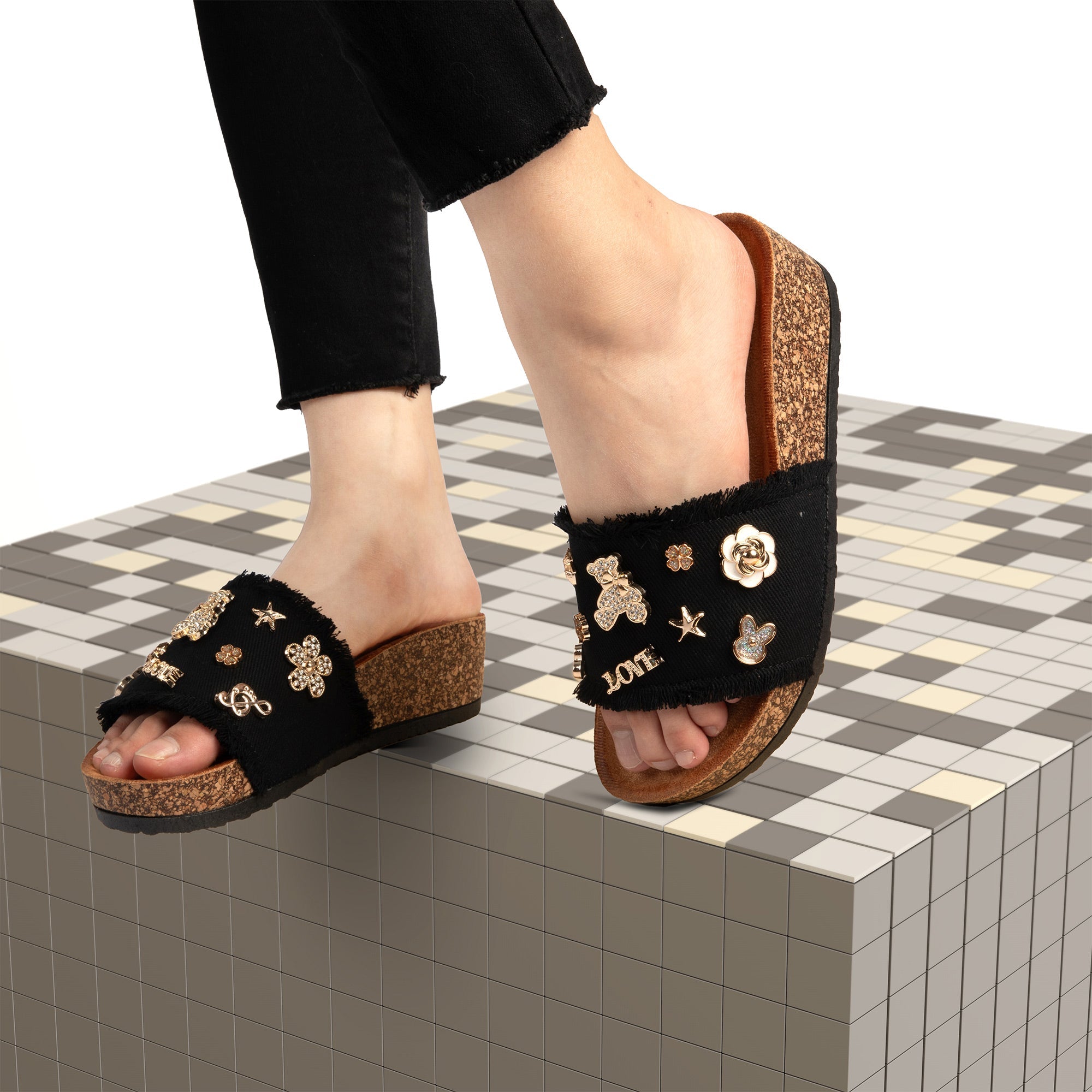 JOMIX Ciabatte Donna Estive Anatomiche Pantofole Zeppa Comode WCF250262
