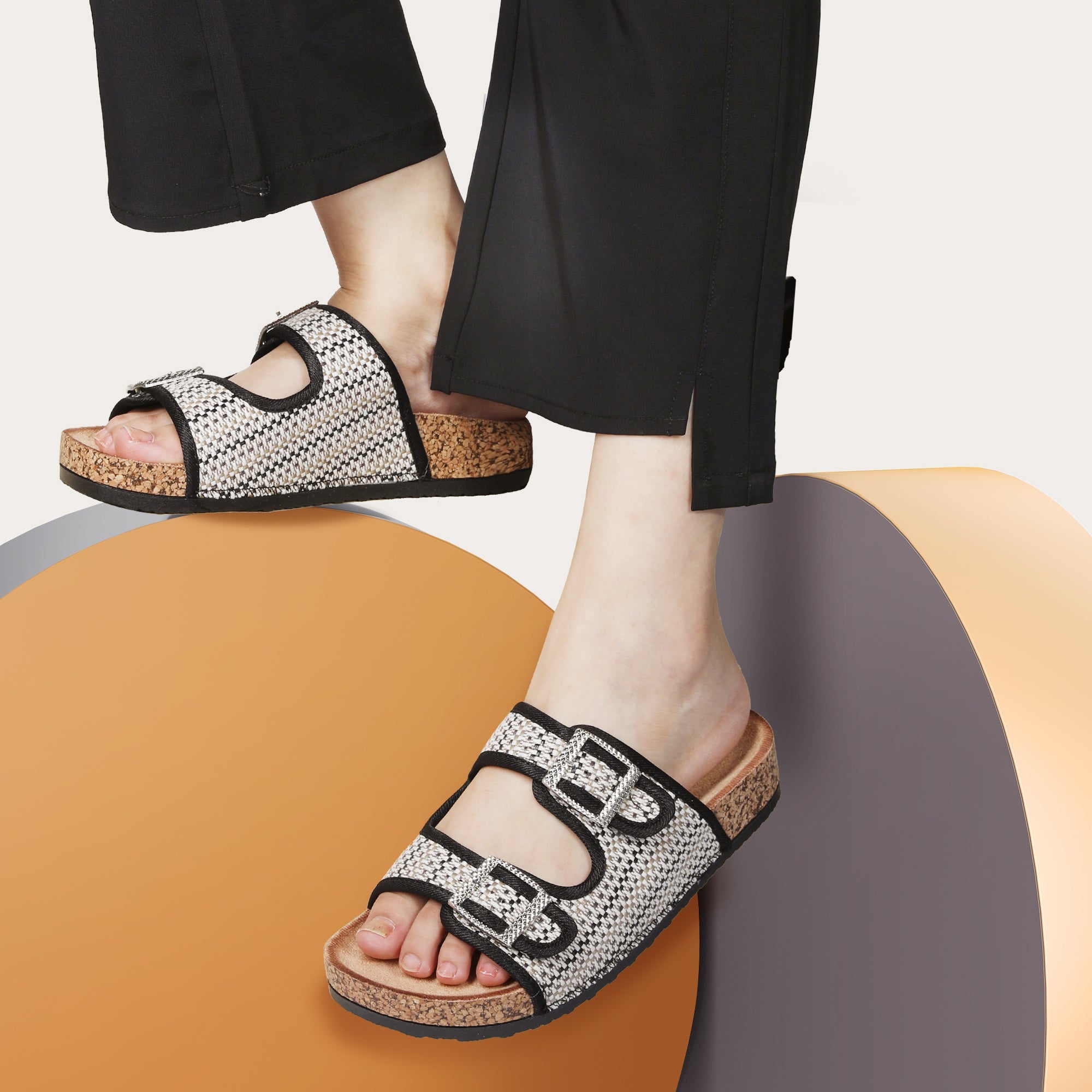 JOMIX Ciabatte Donna Estive Sandali Sughero Plantare Dobbia Fibbia Moda Sandali WCF250329