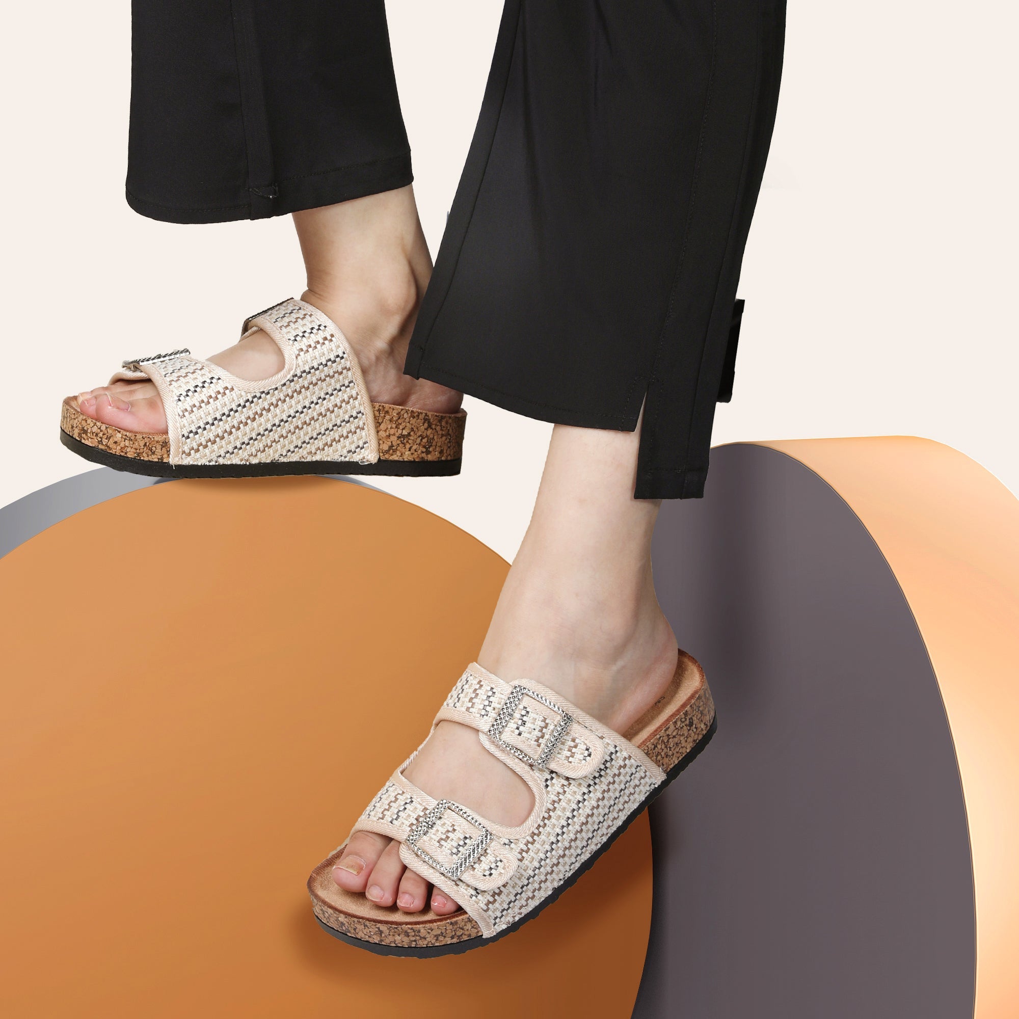 JOMIX Ciabatte Donna Estive Sandali Sughero Plantare Dobbia Fibbia Moda Sandali WCF250329