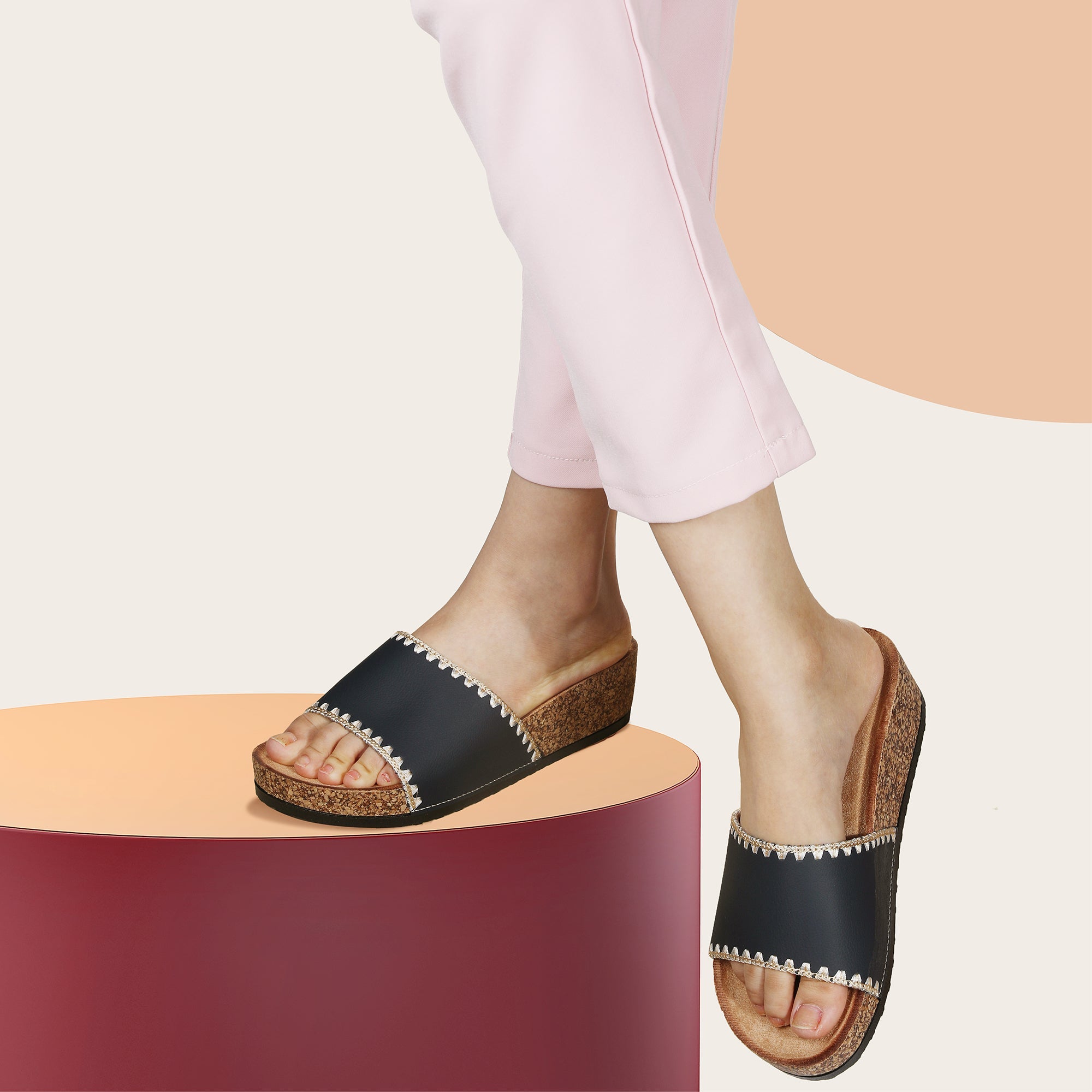 JOMIX Ciabatte Donna Estive Sughero Moda Sandali Antiscivolo Pantofole WCF250337