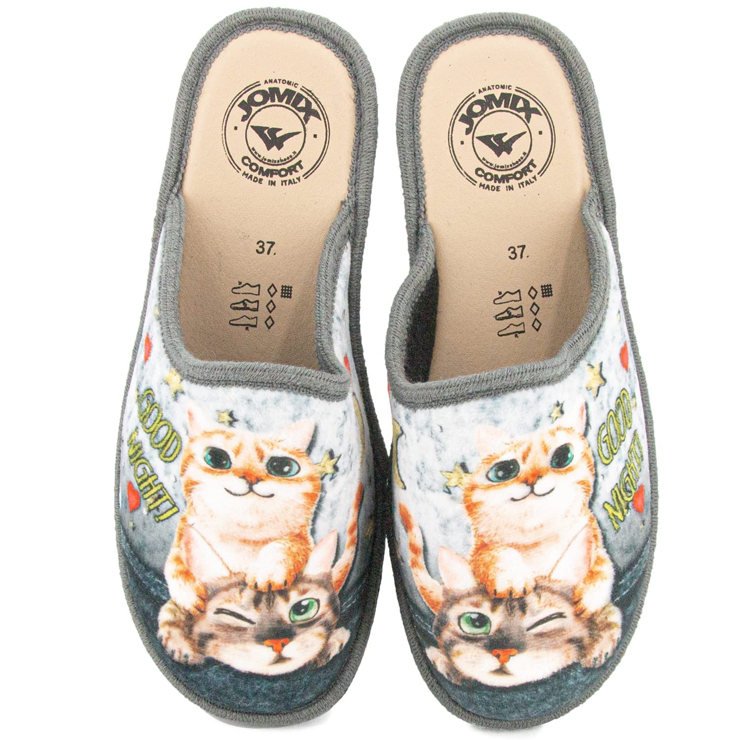 JOMIX Ciabatte Donna Gatti Chiuse con Zeppa Pantofole Anatomiche