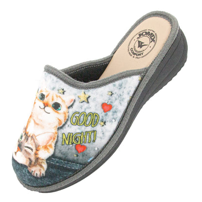 JOMIX Ciabatte Donna Gatti Chiuse con Zeppa Pantofole Anatomiche