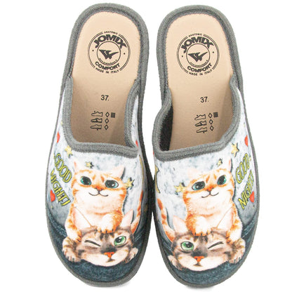 JOMIX Ciabatte Donna Gatti Chiuse con Zeppa Pantofole Anatomiche