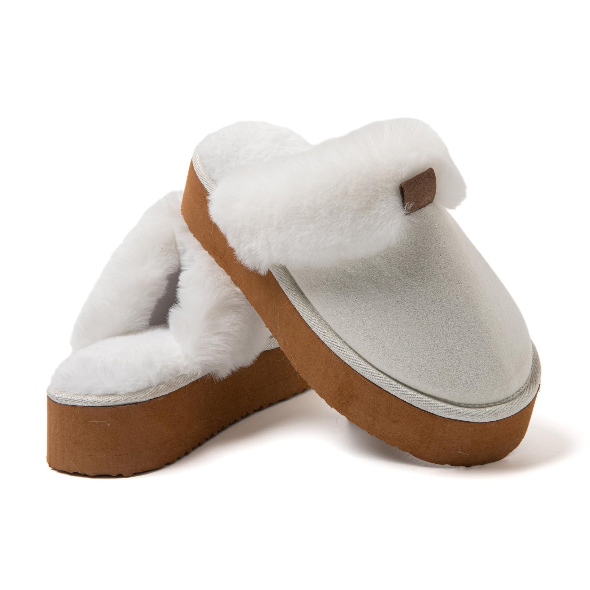Ciabatte con Pelo Calde e Coode Inverno - Pantofole Donna Grigie Ciabatte con Pelo Calde e Coode Inverno - Pantofole Donna Grigie
