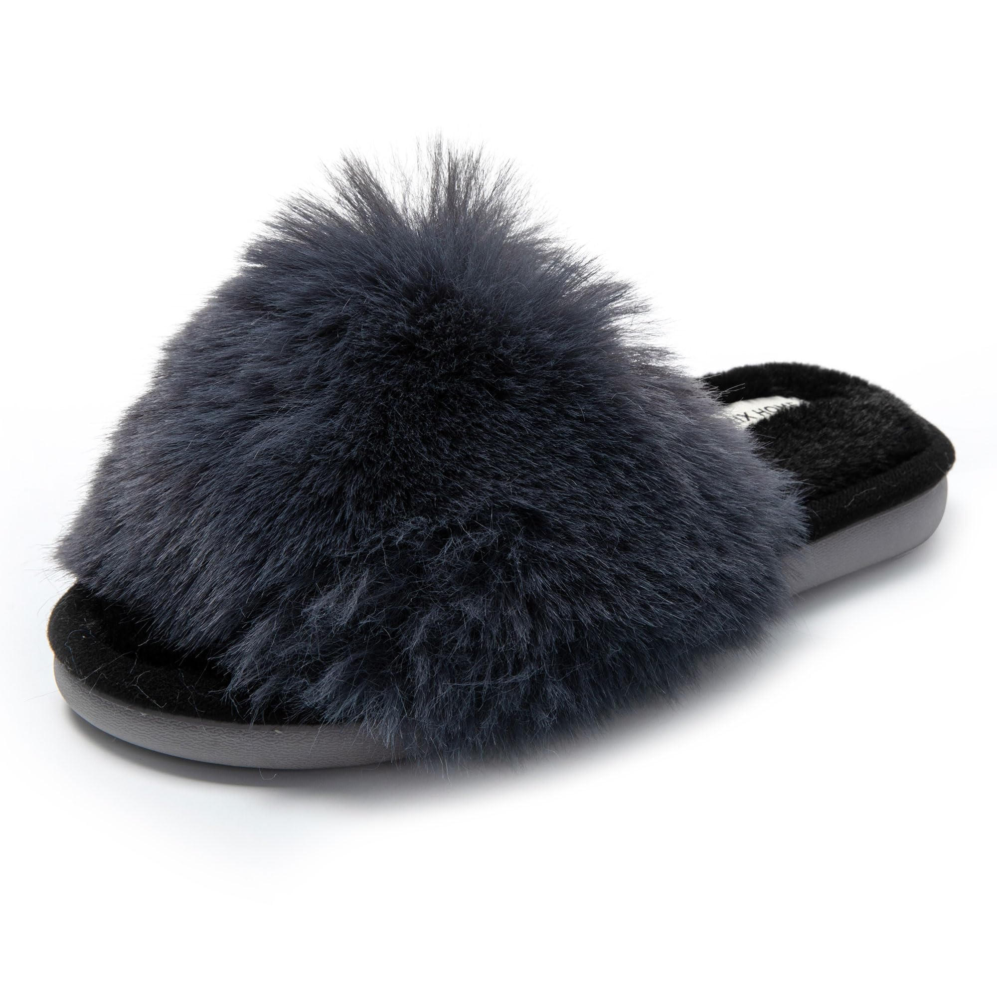 JOMIX Ciabatte Donna Pelose Punta Aperta Pantofole Pelliccia Sintetica Eleganti Comodi da Casa