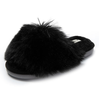 JOMIX Ciabatte Donna Pelose Punta Aperta Pantofole Pelliccia Sintetica Eleganti Comodi da Casa