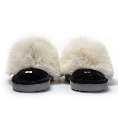 JOMIX Ciabatte Donna Pelose Punta Aperta Pantofole Pelliccia Sintetica Eleganti Comodi da Casa