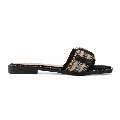 JOMIX Ciabatte Estive da Donna a Punta Quadrata Eleganti Pantofole Piatte WFC250364