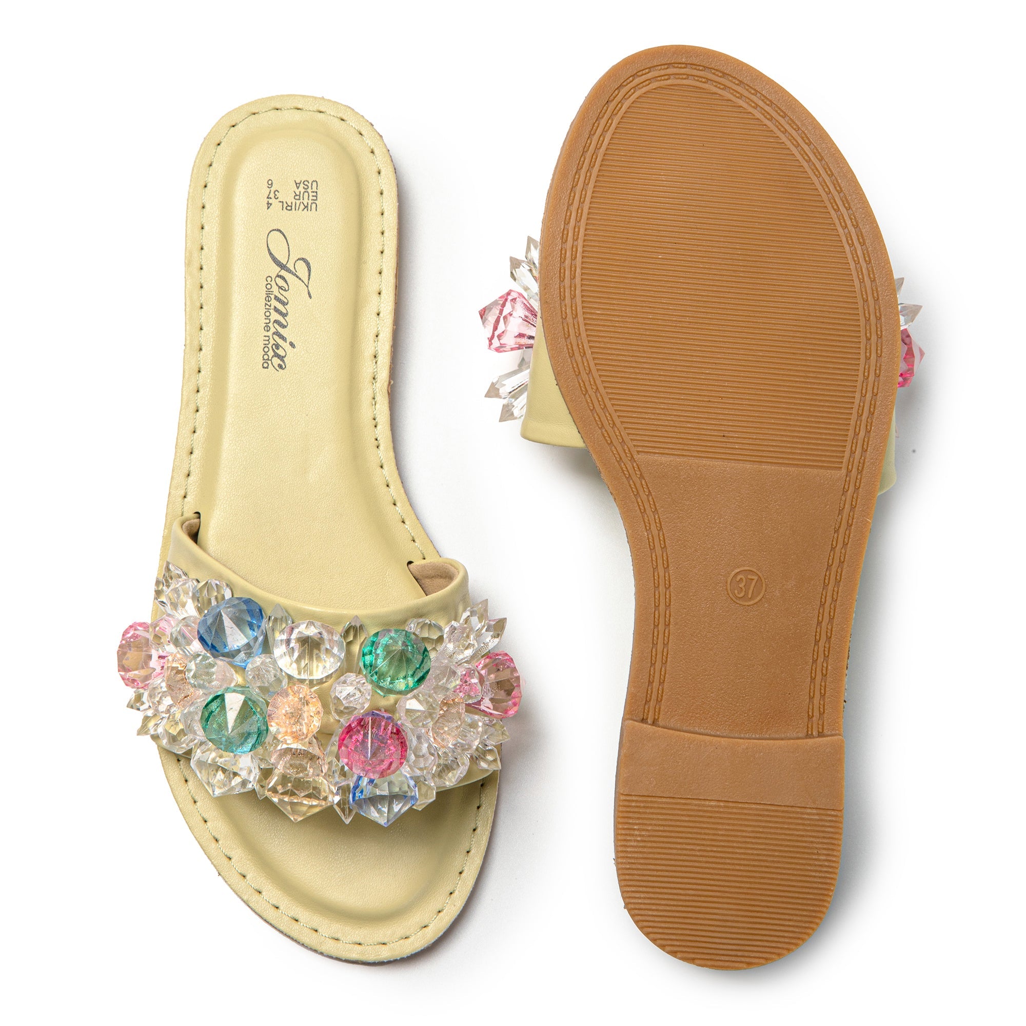 JOMIX Ciabatte Estive da Donna con Strass Moda Pantofole da casa all'aperto