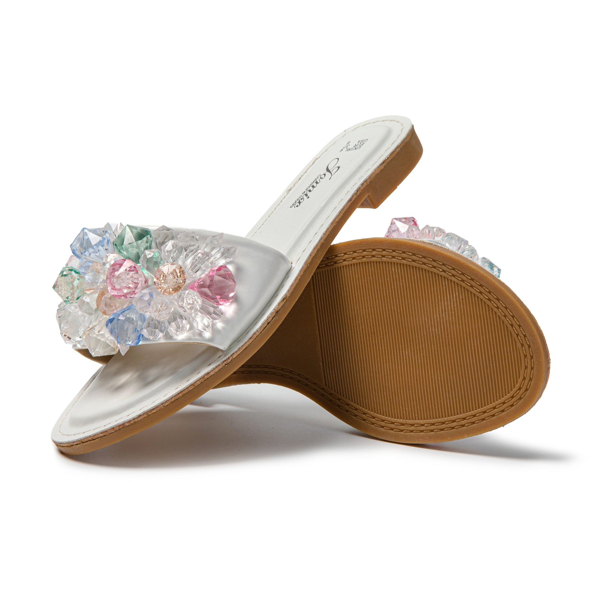 JOMIX Ciabatte Estive da Donna con Strass Moda Pantofole da casa all'aperto