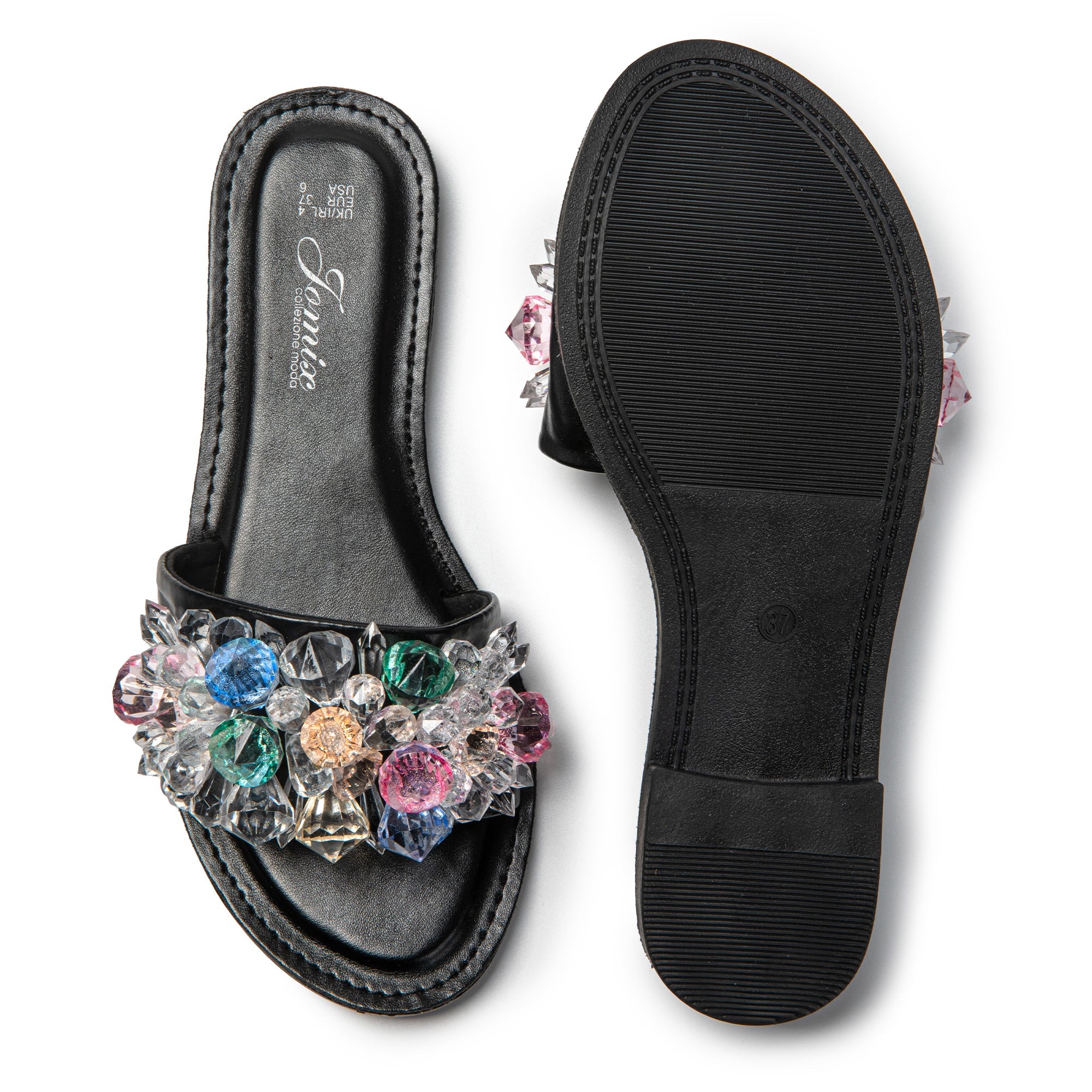 JOMIX Ciabatte Estive da Donna con Strass Moda Pantofole da casa all'aperto