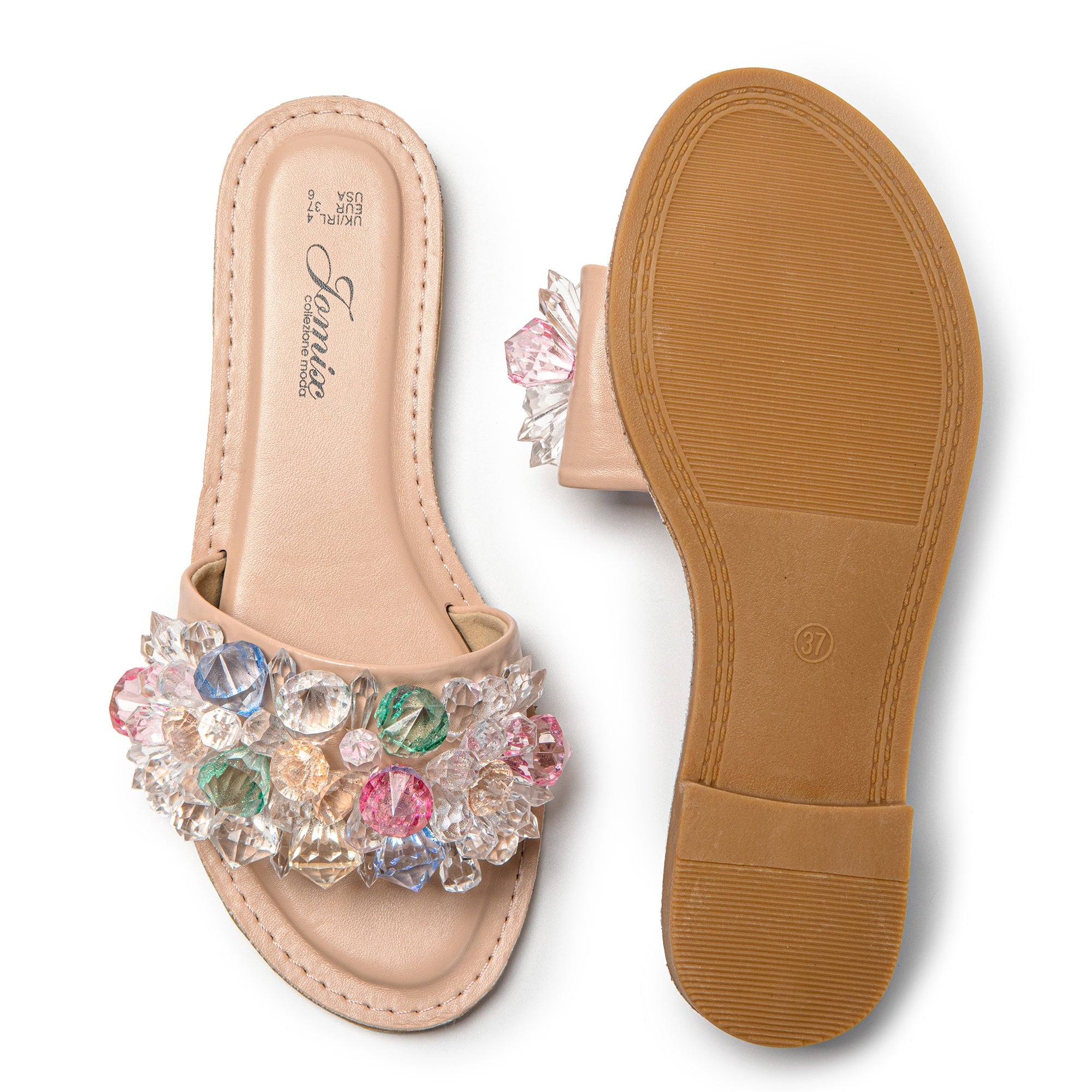 JOMIX Ciabatte Estive da Donna con Strass Moda Pantofole da casa all'aperto