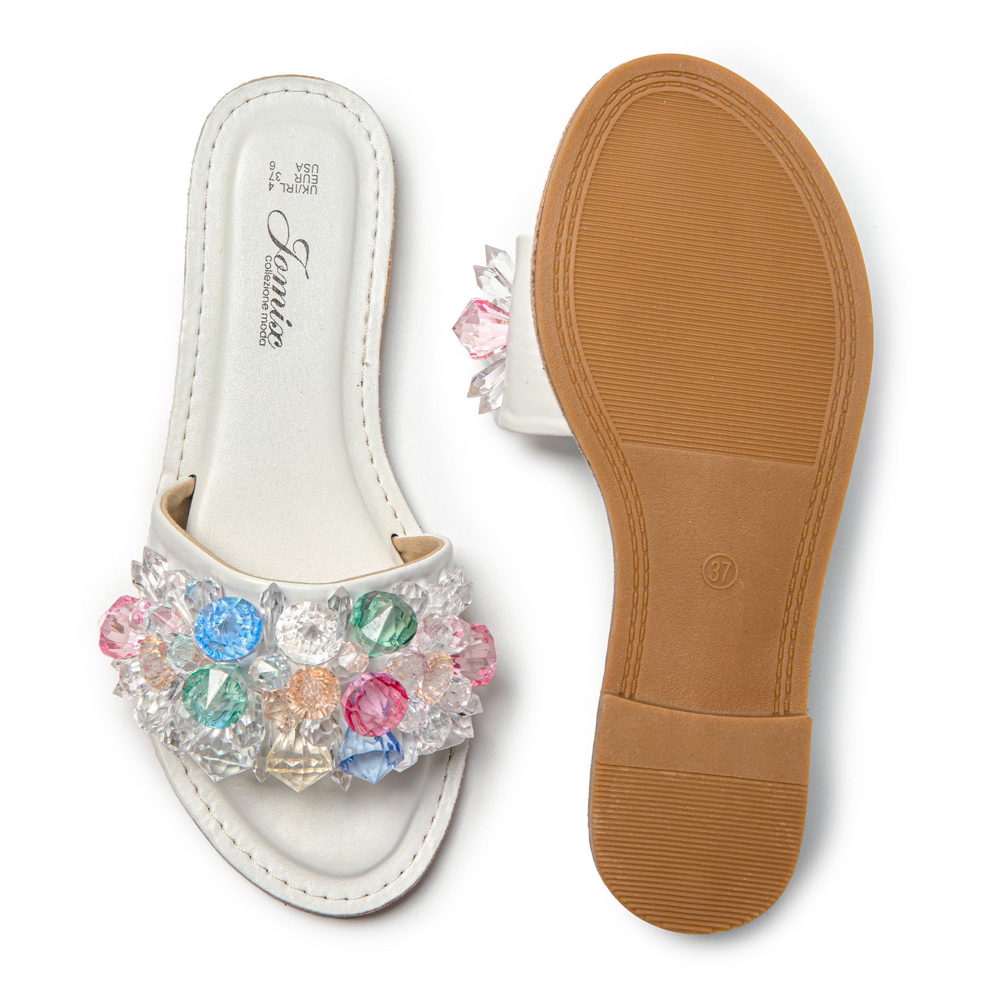 JOMIX Ciabatte Estive da Donna con Strass Moda Pantofole da casa all'aperto
