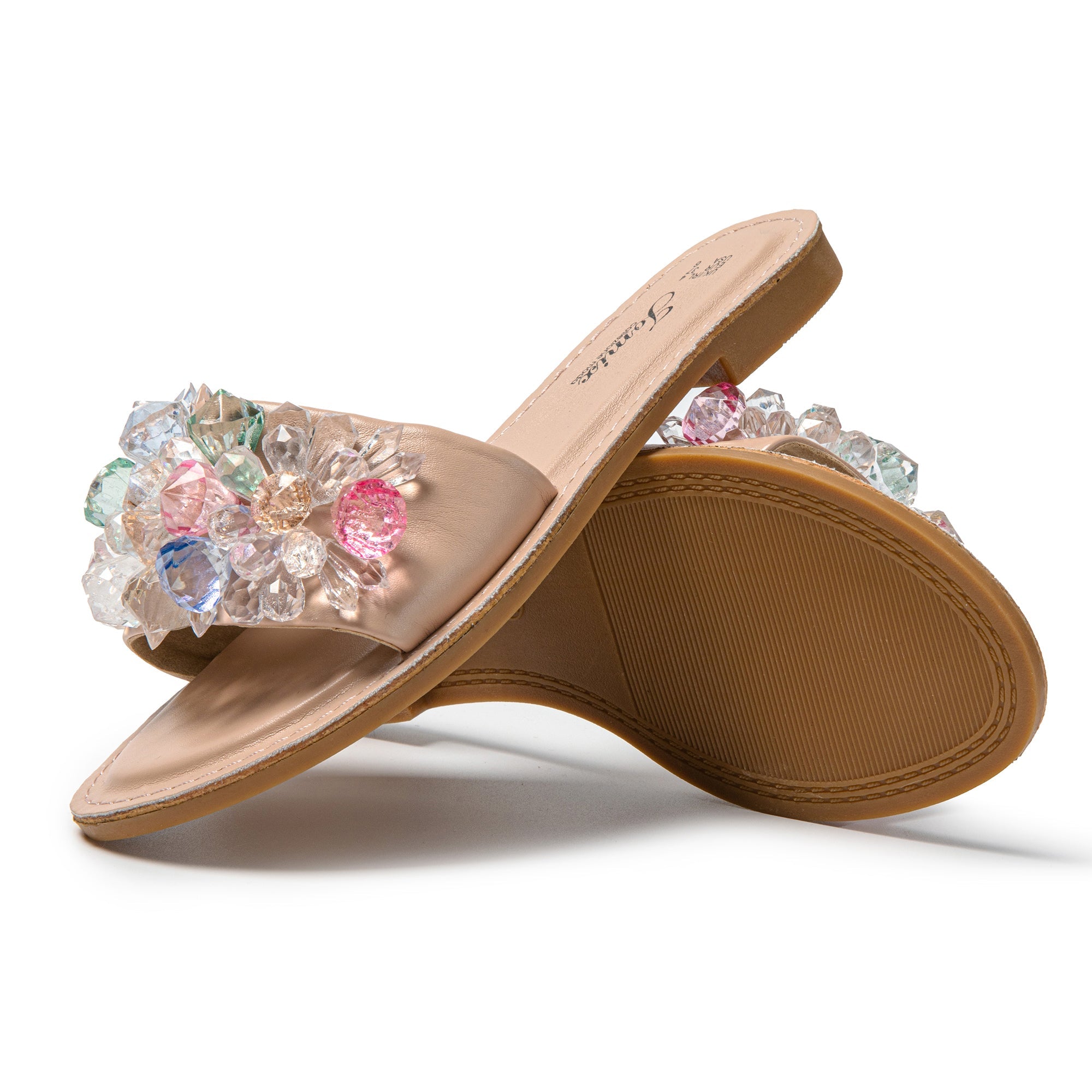JOMIX Ciabatte Estive da Donna con Strass Moda Pantofole da casa all'aperto
