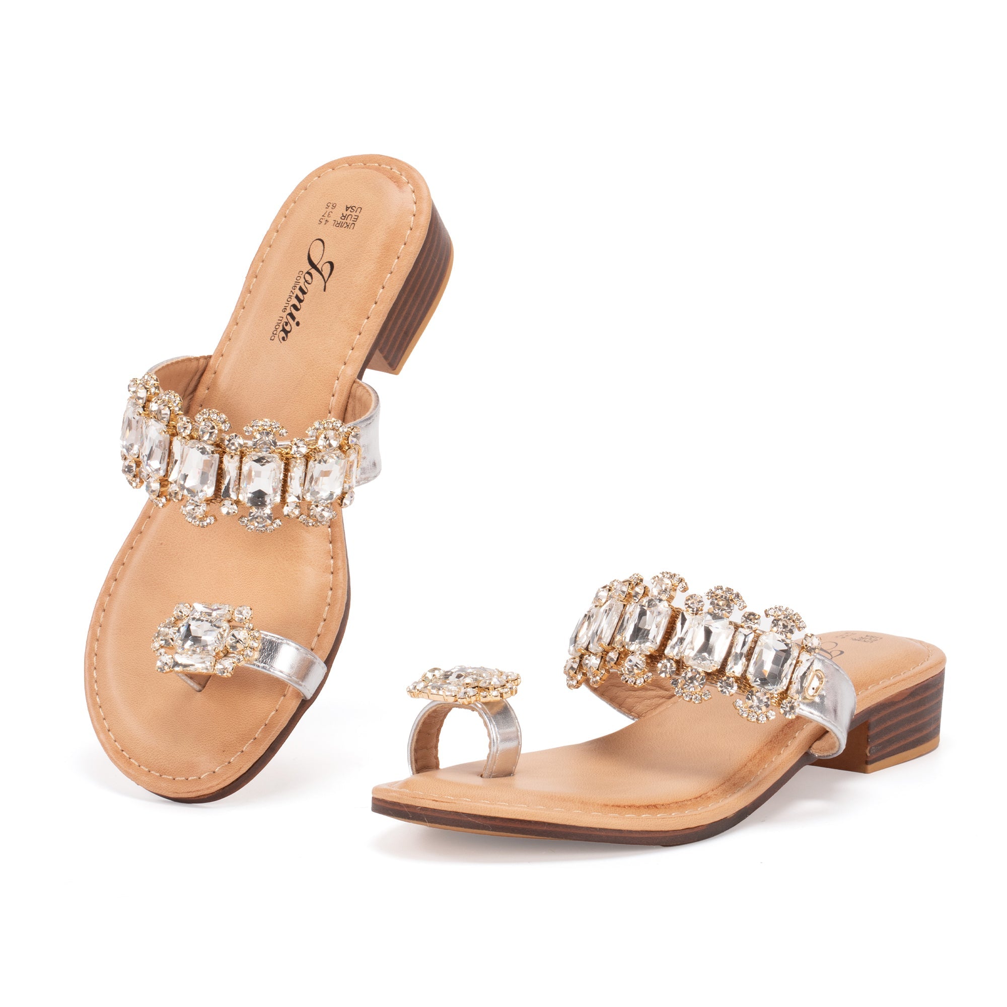 JOMIX Ciabatte estive da donna con strass Pantofole alla moda WFC250234