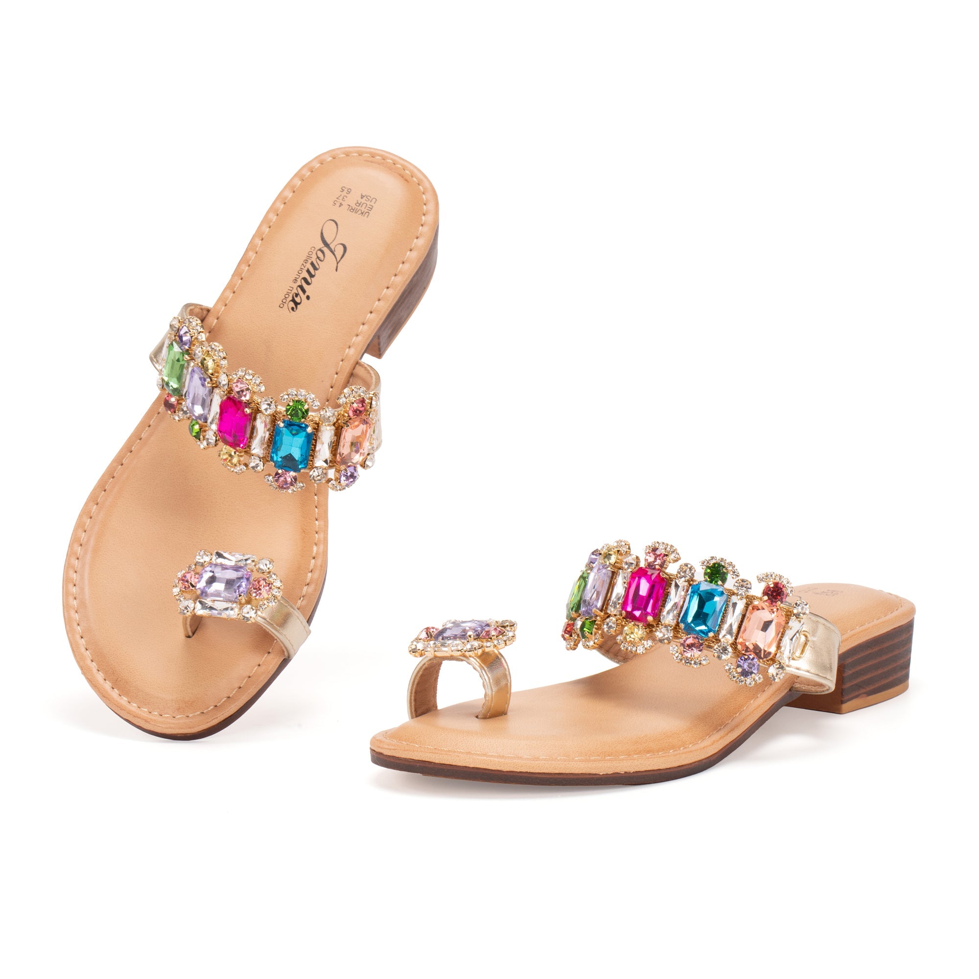 JOMIX Ciabatte estive da donna con strass Pantofole alla moda WFC250234