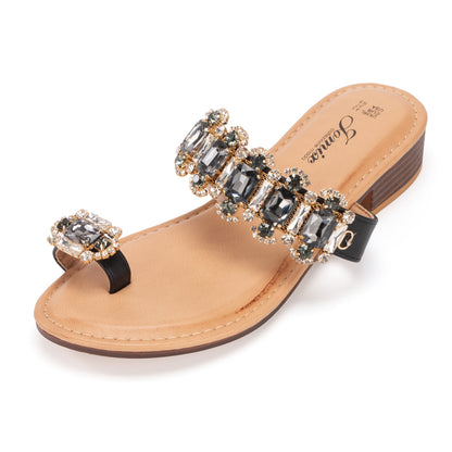 JOMIX Ciabatte estive da donna con strass Pantofole alla moda WFC250234