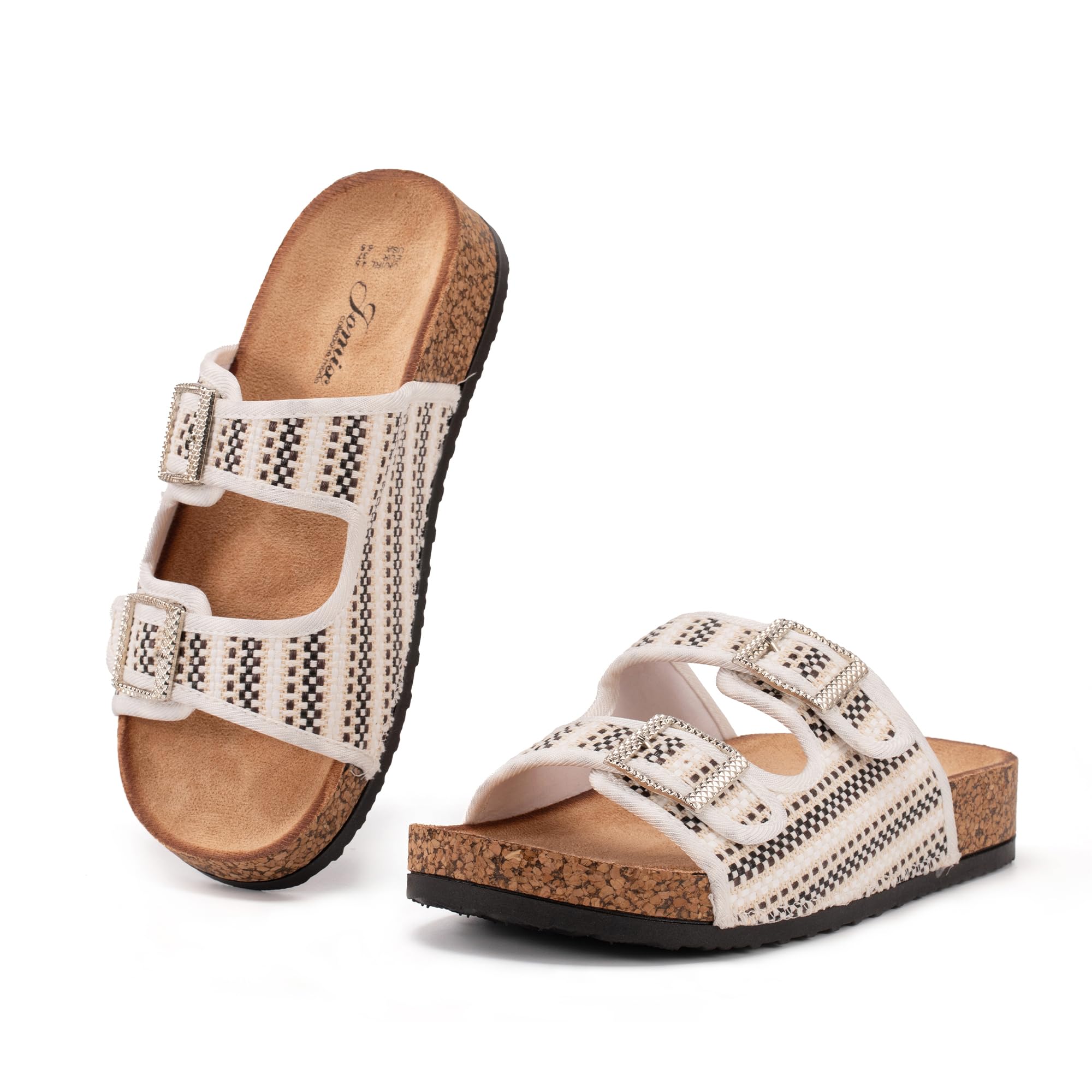 JOMIX Ciabatte Estive da Donna Suola in Sughero Punta Aperta Comfort Antiscivolo con Supporto per l'arco Plantare WCF250329