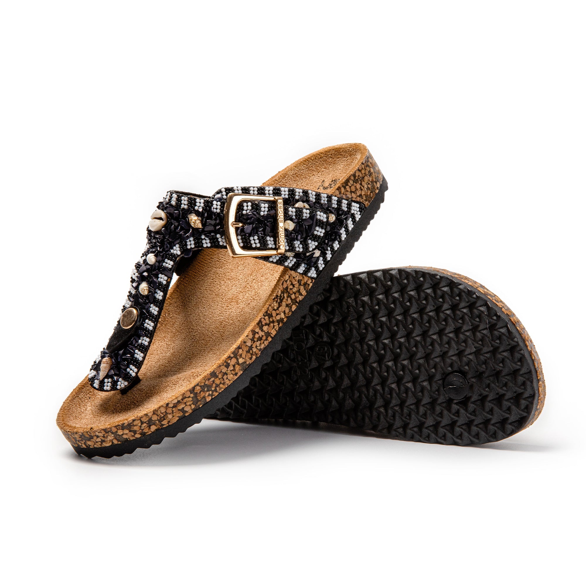 JOMIX Ciabatte Infradito Donna in Sughero, Pelle Sandali Uomo Estive Eleganti SD9162