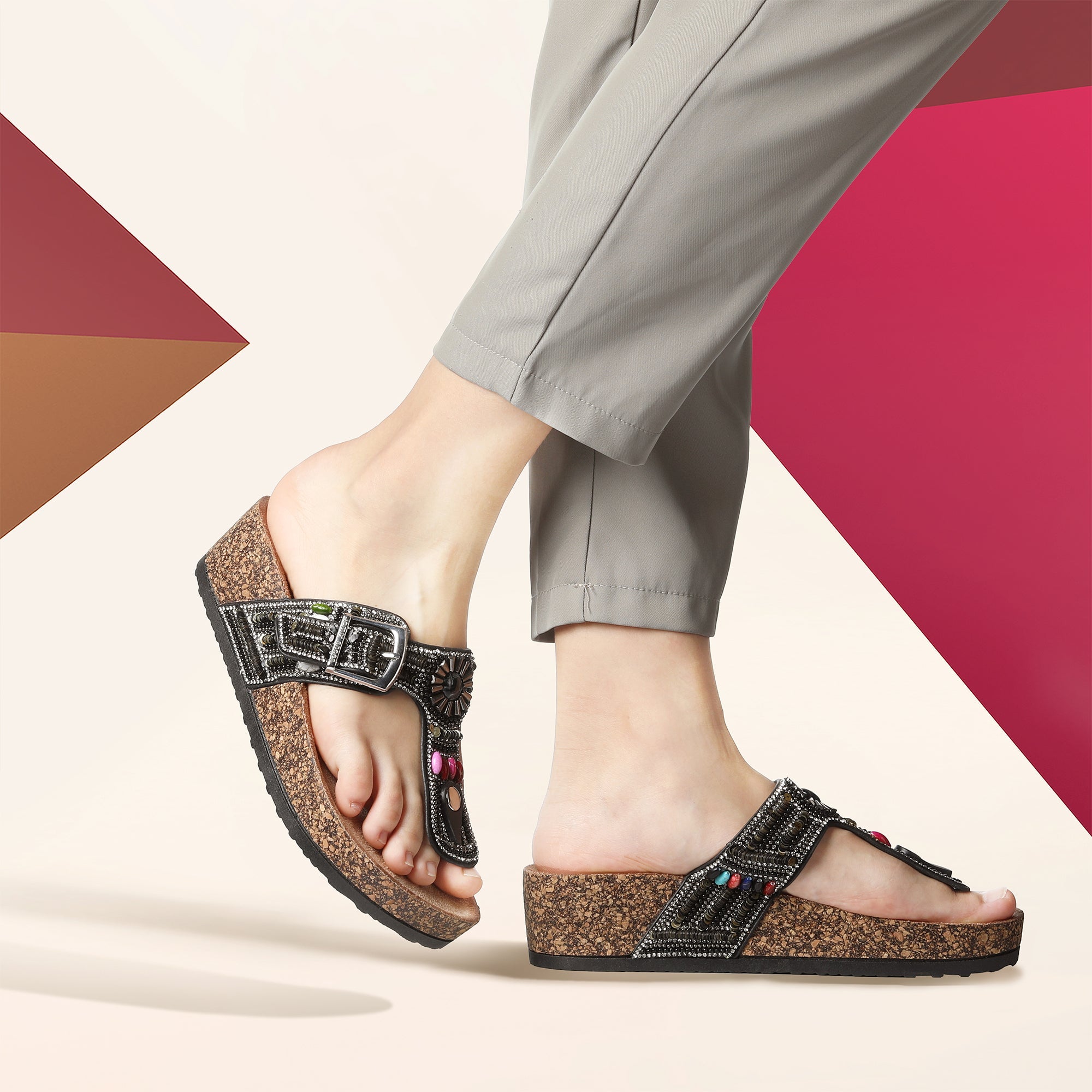 JOMIX Ciabatte Infradito Donna in Sughero Sandali donna Estive Eleganti Comodi WCI250338