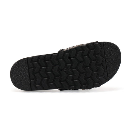 JOMIX Clogs Damen Pantoletten mit Strass Perlen Sandalen Glitzer Strandsandalen Bohemia Sommerschuhe Kork Sandaletten