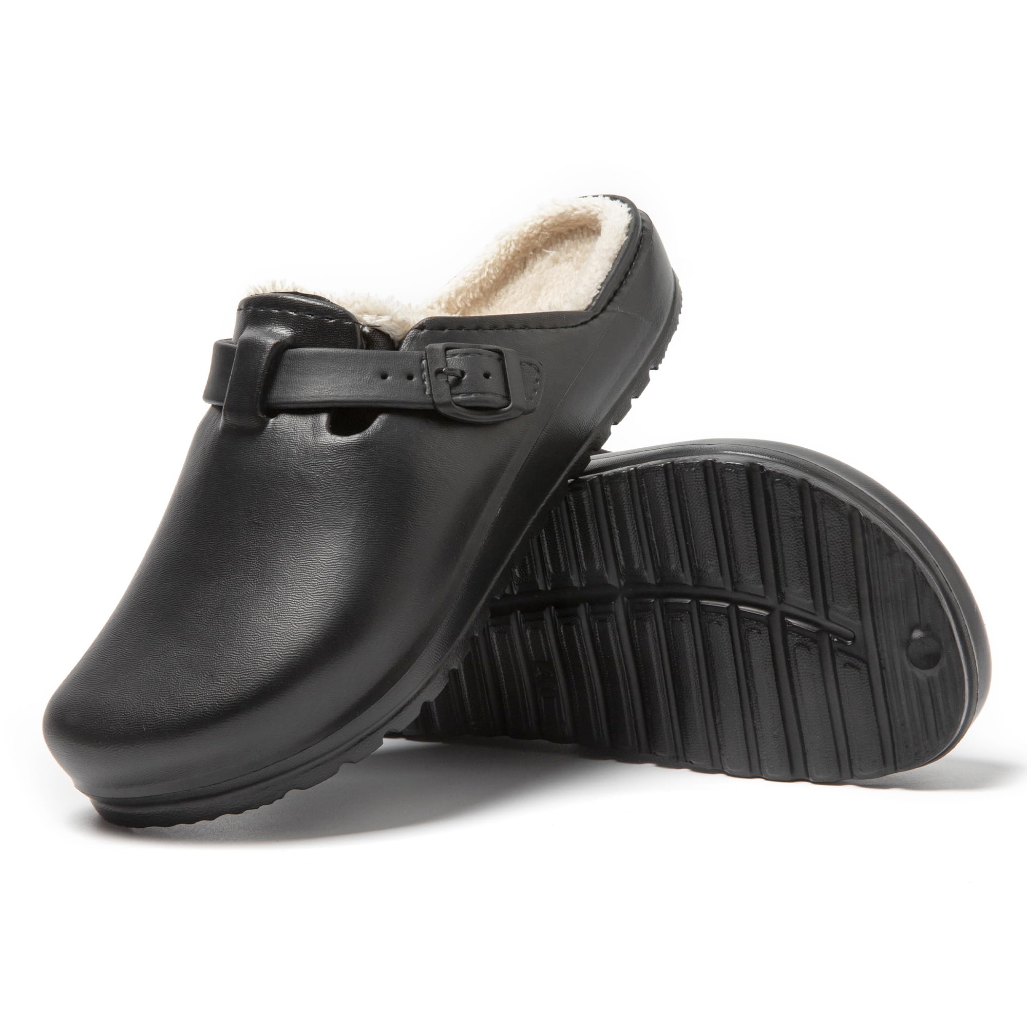 JOMIX Clogs Herren Pantoletten Winter Gefüttert Plüsch Gartenschuhe Warme Hausschuhe