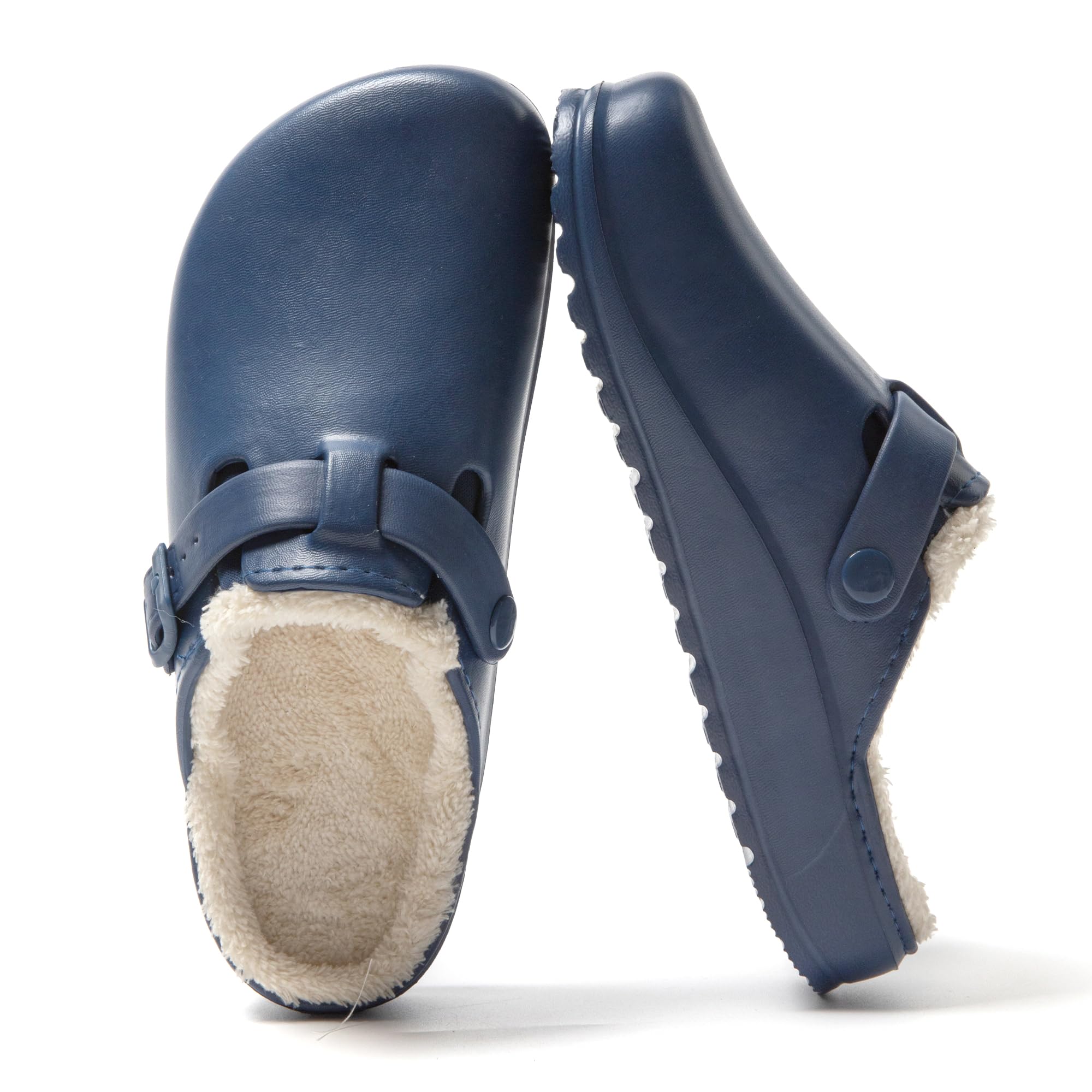 JOMIX Clogs Herren Pantoletten Winter Gefüttert Plüsch Gartenschuhe Warme Hausschuhe