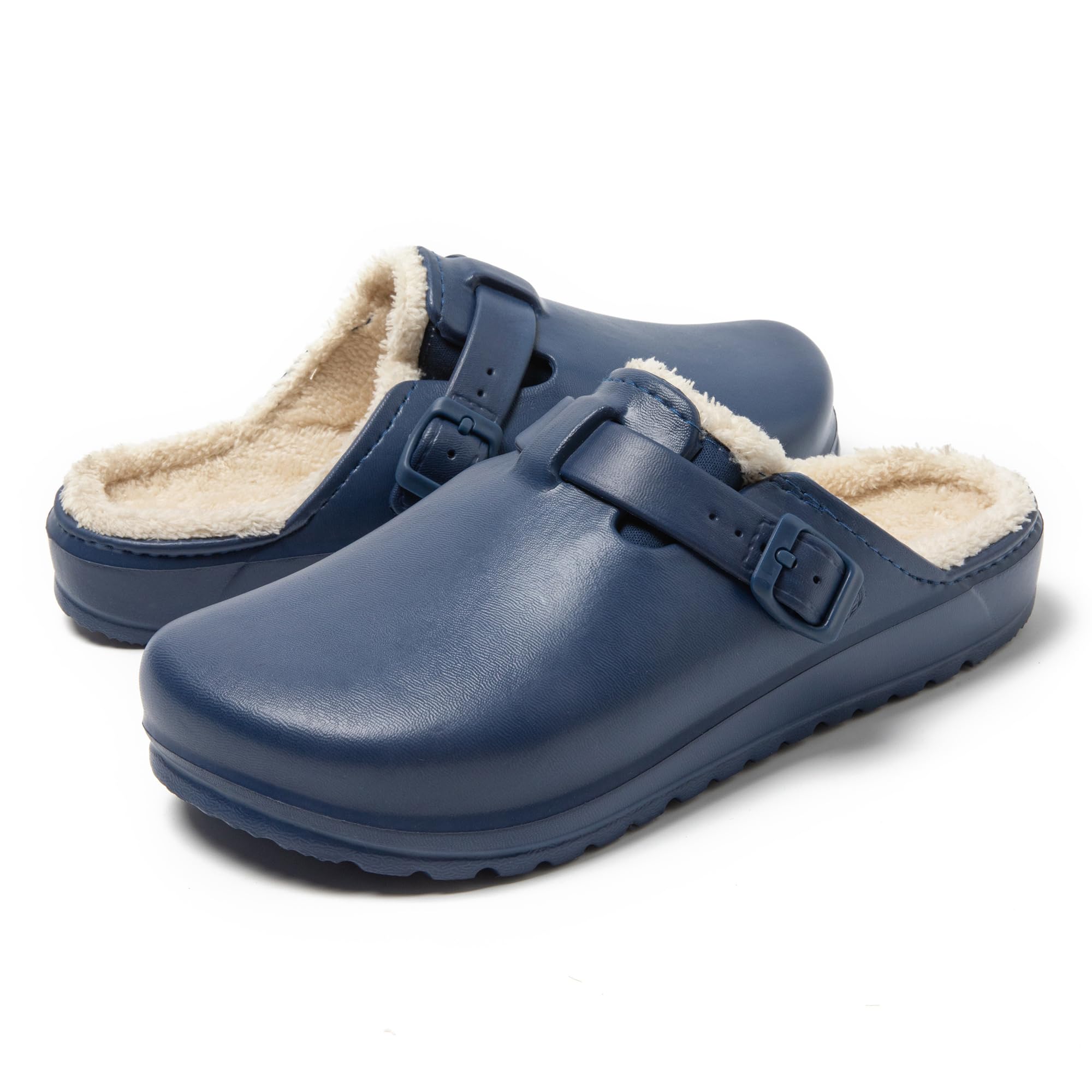 JOMIX Clogs Herren Pantoletten Winter Gefüttert Plüsch Gartenschuhe Warme Hausschuhe