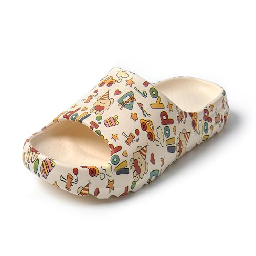 JOMIX Damen Badelatschen Sommer Dicke Sole Pantoletten 100% EVA Weiche Badeschuhe Süße Schlappen Lustig Sandalen