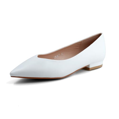 JOMIX Damen Ballerinas mit Spitzem Klassische Zehenbereich Flache Schuhe Elegant Ballettschuhe Bequeme Hochzeit