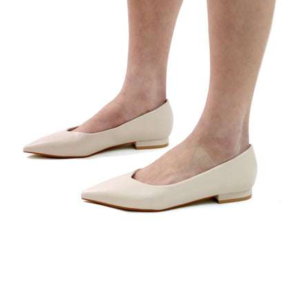 JOMIX Damen Ballerinas mit Spitzem Klassische Zehenbereich Flache Schuhe Elegant Ballettschuhe Bequeme Hochzeit