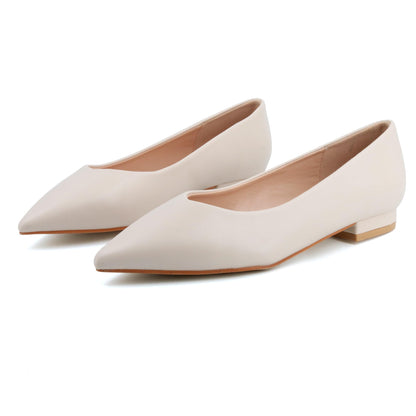 JOMIX Damen Ballerinas mit Spitzem Klassische Zehenbereich Flache Schuhe Elegant Ballettschuhe Bequeme Hochzeit