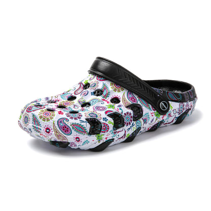 JOMIX Damen Clogs mit Fußbett Sommer Bunte Gartenschuhe Arbeitsclogs Anti - Rutsch Leicht Gummi Hausschuhe Pantoletten Wandern Meer Strand Pool