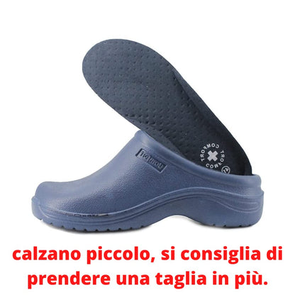 JOMIX Damen Clogs Pantoletten Gartenschuhe Leichte Medizinische Atmungsaktiv Arbeitsschuhe kochschuhe Rutschfest Gummi Gartenclogs ( Blau, 39 EU )