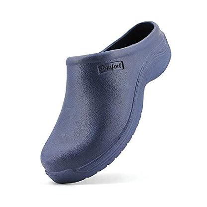 JOMIX Damen Clogs Pantoletten Gartenschuhe Leichte Medizinische Atmungsaktiv Arbeitsschuhe kochschuhe Rutschfest Gummi Gartenclogs ( Blau, 39 EU )