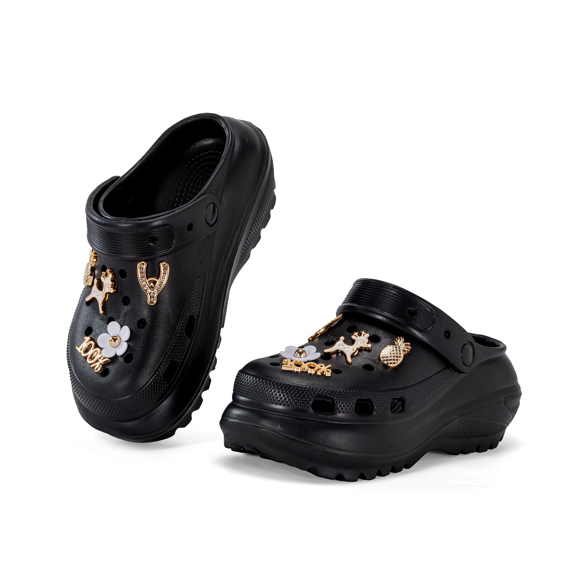 JOMIX Damen Clogs - Sommer Gartenclogs Gartenschuhe Leicht Gummischuhe Bequeme Garten Hausschuhe Badelatschen Strand Schuhe Sandalen